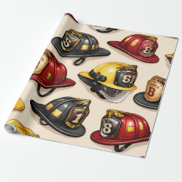 Papel De Regalo Firefighter helmet pattern fire station wrap