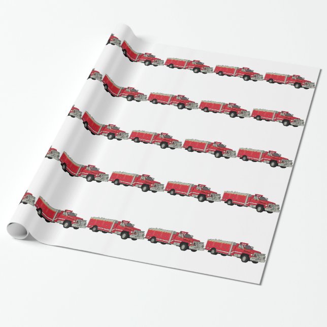 Papel De Regalo Firetruck (Desenrollado)