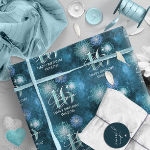 Papel De Regalo Fireworks Sweet 16 ID Verde azulada984