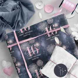 Papel De Regalo Fireworks Sweet 16 Midnight Rubor ID984