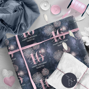 Papel De Regalo Fireworks Sweet 16 Midnight Rubor ID984