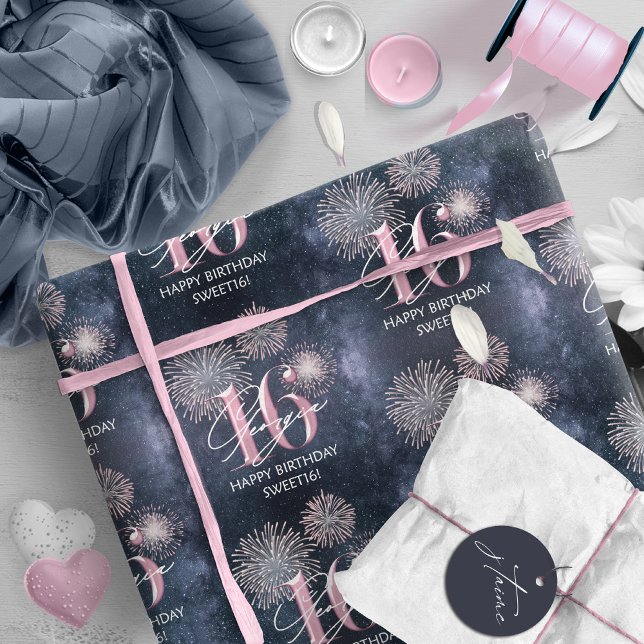 Papel De Regalo Fireworks Sweet 16 Midnight Rubor ID984 (Subido por el creador)