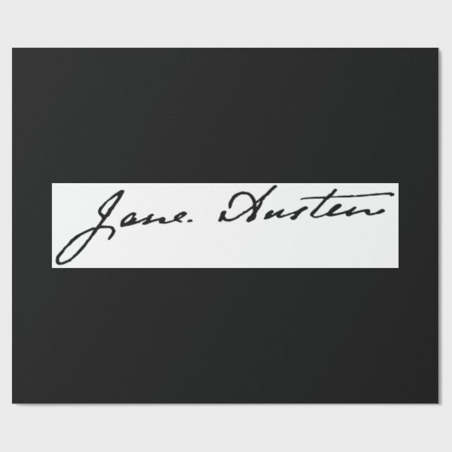 Papel De Regalo Firma de Jane Austen (Superficie plana)