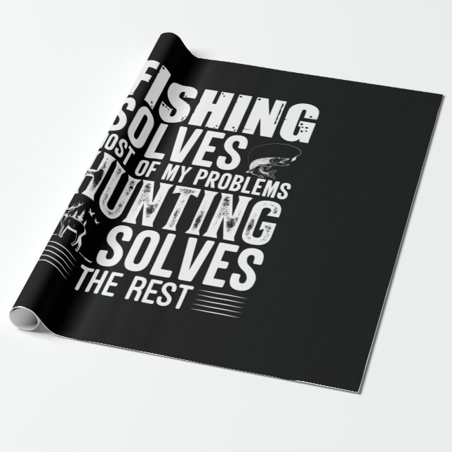 Papel De Regalo Fisher Fishing Solves Most Of My Problems (Desenrollado)