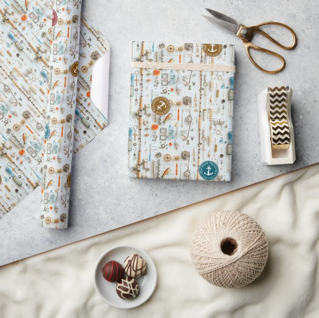 Papel De Regalo Fisherman’s Deck Wrapping Paper (Artesanía)