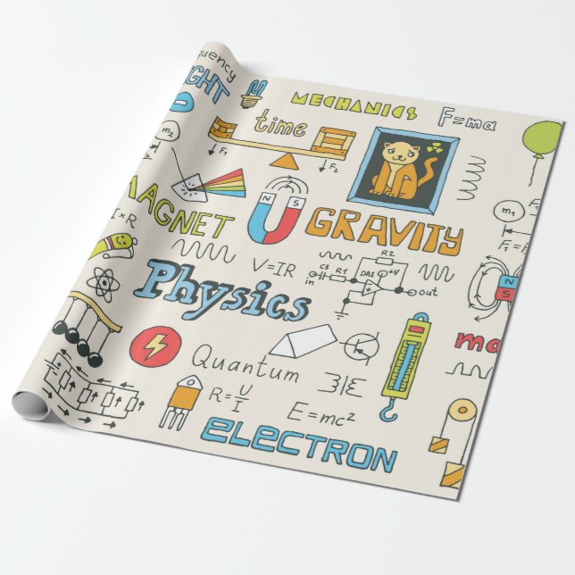 Papel De Regalo Física. Dibujado a mano. Ilustracion de época.  (Desenrollado)