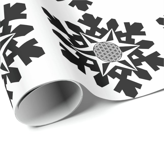 Papel De Regalo Flake de nieve - flor de vida (Esquina del rollo)