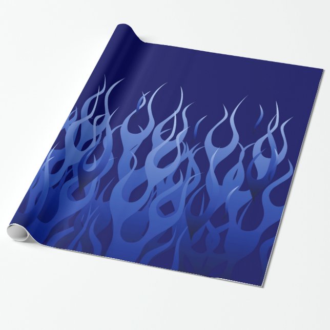 Papel De Regalo Flamas de Carreras azul Guay (Desenrollado)