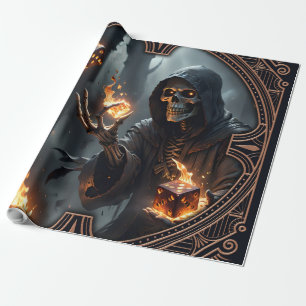 Papel De Regalo Flamas góticas, el guardián de los dados ardientes
