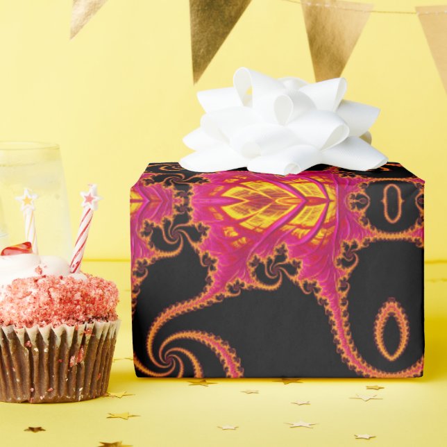 Papel De Regalo Flamboyante fractal (Fiesta de cumpleaños )