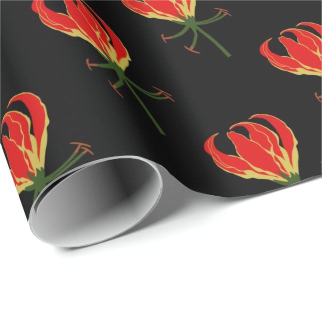 Papel De Regalo Flame Lily Gloriosa (Esquina del rollo)