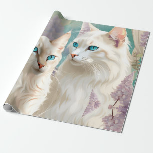 Papel De Regalo Flame y Lilac Lynx Point arte de retrato siamés