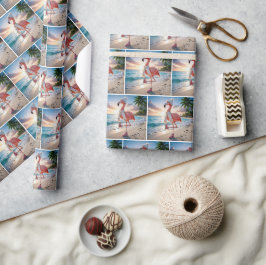 Papel De Regalo Flamenco con Bufanda y Botas Rosas