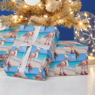 Papel De Regalo Flamenco con sombrero y bufanda de invierno