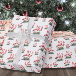 Papel De Regalo Flamenco Navidad Tropical