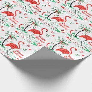 Papel De Regalo Flamenco rojo del navidad feliz buenas fiestas