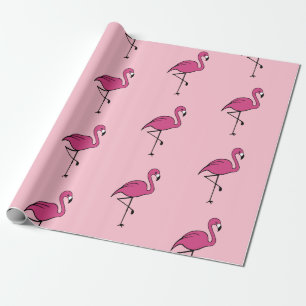 Papel de regalo flamenco rosa brillante
