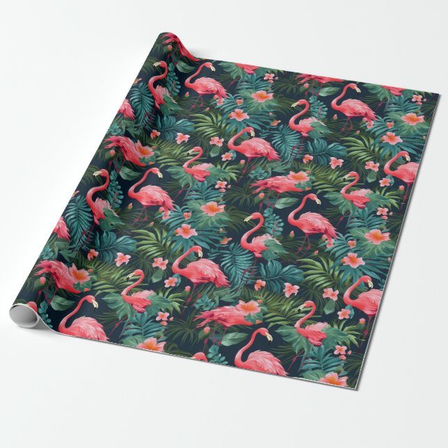 Papel De Regalo Flamenco Tropical (Desenrollado)