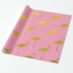Papel De Regalo Flamenco tropical del falso Relieve metalizado
