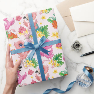 Papel De Regalo Flamencos Bebés