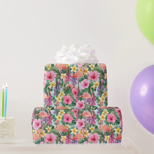 Papel De Regalo Flamencos rosados (Regalos de fiesta)