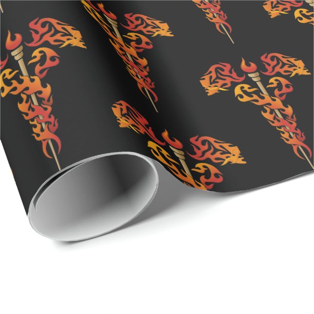 Papel De Regalo Flames Caduceus (Esquina del rollo)