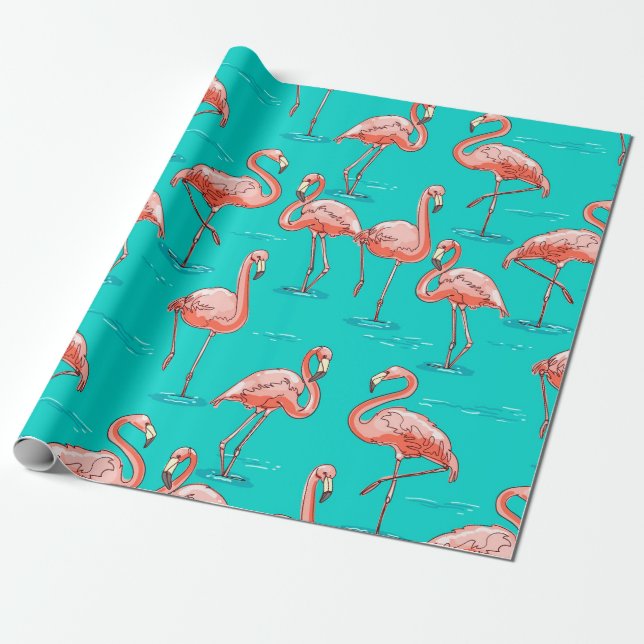 Papel De Regalo Flamingo (Desenrollado)