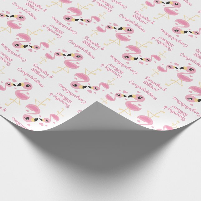 Papel De Regalo Flamingo Baby Shower Cute Tropical (Esquina)