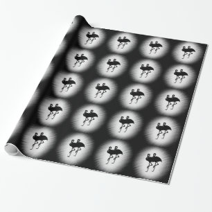 Papel De Regalo Flamingo blanco y negro