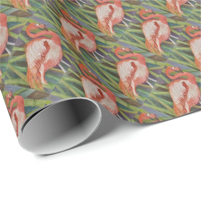 PAPEL DE REGALO FLAMINGO DE PIÑÓN (Esquina del rollo)