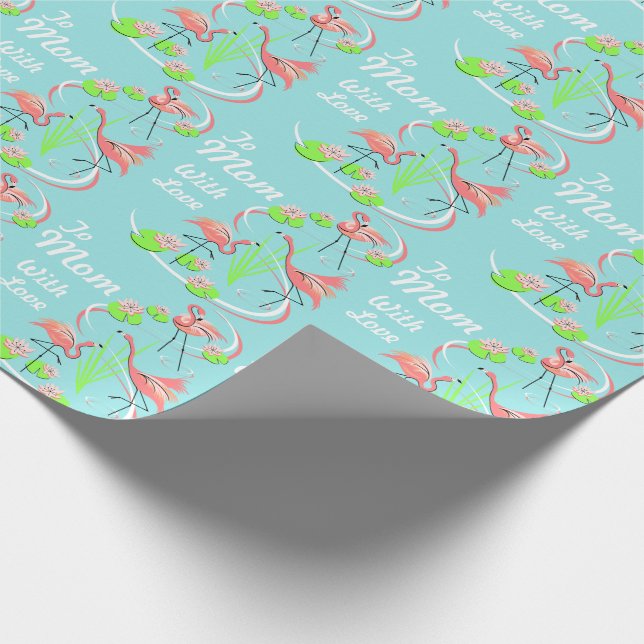 Papel De Regalo Flamingo Fandango Trio Para Mamá Con Amor (Esquina)