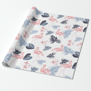Papel De Regalo Flamingo, guerra de monstera, guerra azul polvorie