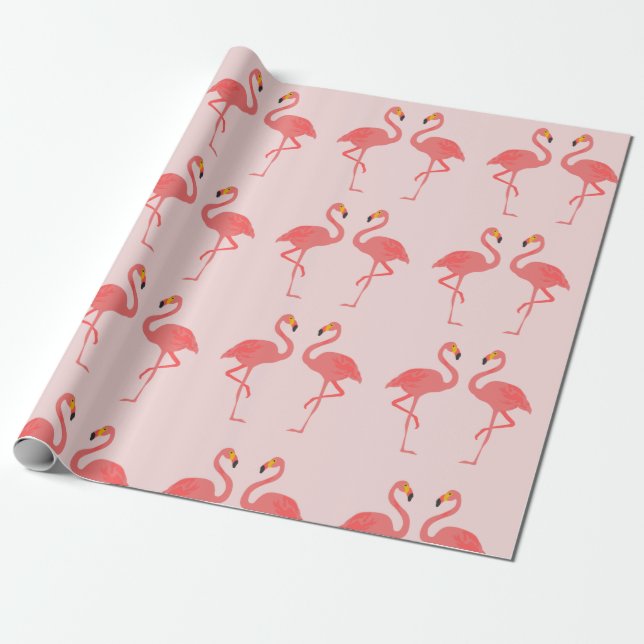 Papel De Regalo Flamingo Love (Desenrollado)