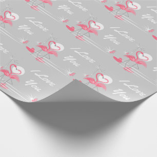 Papel De Regalo Flamingo Love Side I Love You