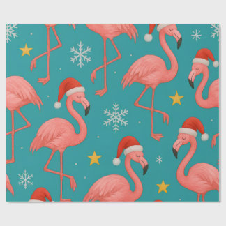 Papel De Regalo Flamingo Noel: deseos de invierno