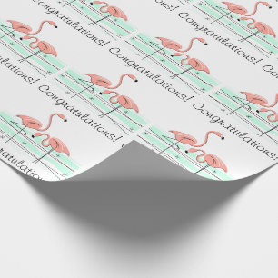 Papel De Regalo Flamingo Ocean Pair '¡Felicitaciones!'