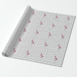 Papel De Regalo Flamingo retro rosado divertido