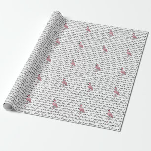 Papel De Regalo Flamingo retro rosado divertido