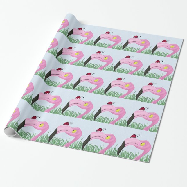 Papel De Regalo Flamingo rosa bonito (Desenrollado)