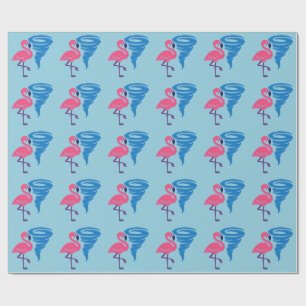 Papel De Regalo Flamingo Tornado Audaz Arte Gráfico Moderno