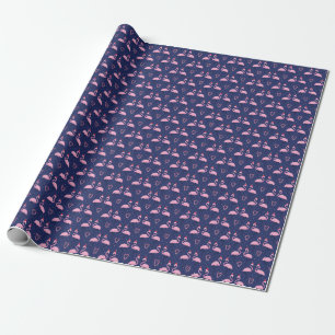 Papel De Regalo Flamingo Xmas Gorra Candy Pattern