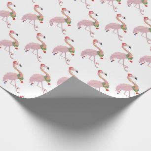 Papel De Regalo Flamingos de Navidad