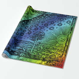 Papel De Regalo Flammarion Heaven y Earth Engraving Artwork