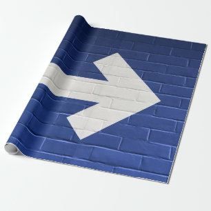 Papel De Regalo Flecha blanca pintada en una pared de ladrillo