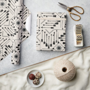 Papel De Regalo Flechas de Boho y Sun V12 ID748
