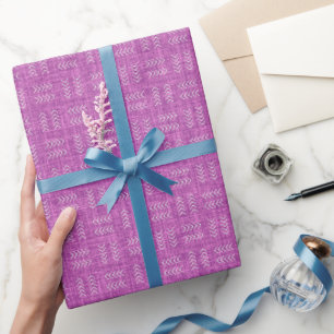 Papel De Regalo Flechas en Lino Morado Rosa Claro