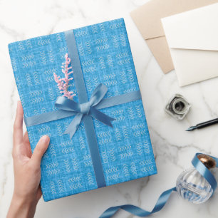 Papel De Regalo Flechas sobre lino azul brillante