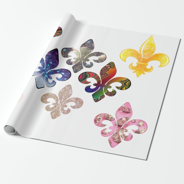Papel De Regalo Fleur De Lis (Desenrollado)