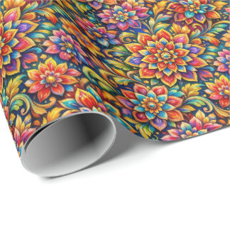 Papel De Regalo fleurs full color