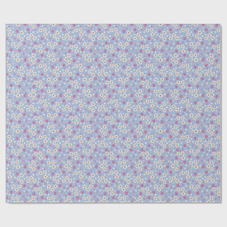 Papel De Regalo fleurs printanières sur fond bleu
